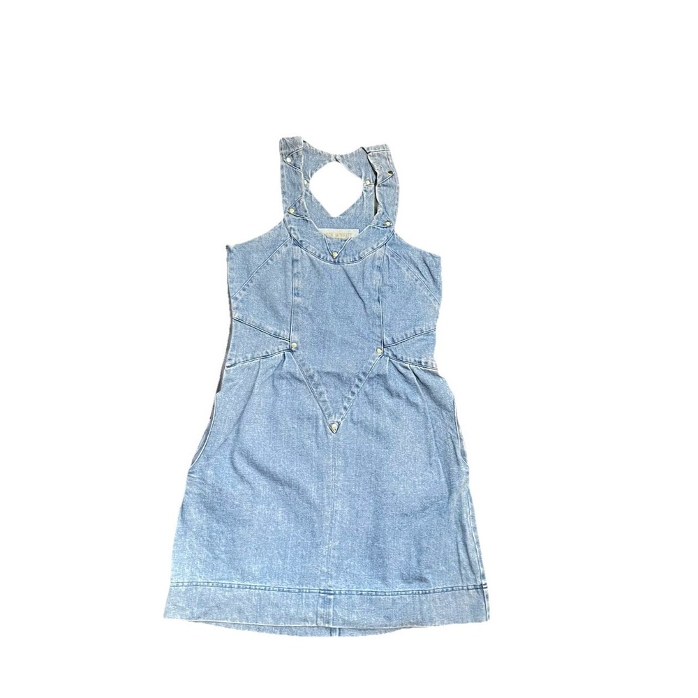 Lauren Moffatt Denim Studed Mini Overdress Size‎ S Western Country Farmhouse